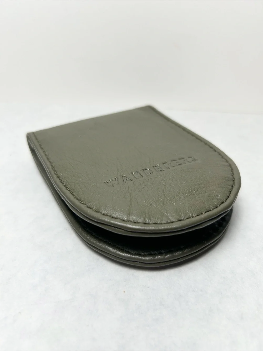 Wanderers Ibiza Olive Green Leather Key & Card Holder Wallet $99 Retail EUC